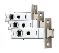 CE Bolt-Through Tubular Latch - 64mm / 2.5 inch Back Set - Polished Nickel (Pack of 3)