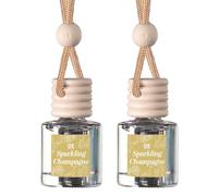 CE Craft Car Air Hanging Fragrance Oil Diffuser - Car Air Freshener Diffuser for Essential Oils - Scents Fragrance Aromatherapy Automobile Diffuser -Long Lasting - Sparkling Champagne -2 Pack