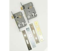 CE Rated-Euro Profile Mortice Door Lever Sash Lock Case Cylinder Keyhole 2.5/3" (3 Inch, Brass)