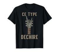 Ce Type Dechire Squelette Gothique Rocker Guitare Musique T-Shirt