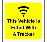 Ce V¨¦hicule Est ¨¦quip¨¦ D'Un Panneau De S¨¦curit¨¦ De Voiture Avec Un Tracker Street Metal Warning Sign Square Sign 12x12 inches