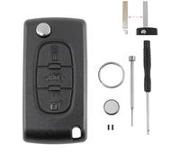 CE0523 For Citroen Berlingo B9 3 Buttons Car Key Fob Case Shell with VA2 Blade Battery CR1620 Pin Removal Tool