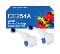 CE254A Waste Toner Cartridge High Yield Replacement for HP CM3530 CM3530fs 500 Color M551dn MFP M575dn Printer, Clear Printing,CE254A-2Set