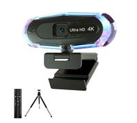 ceabulila 4K Webcam for PC, 4K Webcam with Remote Control and RGB Light, Autofocus Streaming Camera for PC/Mac, Plug and Play Computer Camera for Zoom/Skype/YouTube/Meeting
