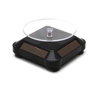 CeaBulo Turntable 360°Rotating Stand Solar Power Jewelry Spinner Watch Hobby Collection Shelf Rotating Display Multicolor Finger Display Stand