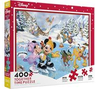 Ceaco - Disney Holiday - Together Time - Mickey & Minnie Skating - 400 Piece Jigsaw Puzzle