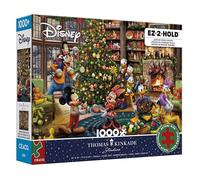 CEACO - Thomas Kinkade - Mickey & Minnie Trimming The Tree - 1000 Piece EZ 2 Hold Holiday Jigsaw Puzzle - Festive Puzzles for Adults - Precision-Cut Pieces and Hours of Relaxing Fun