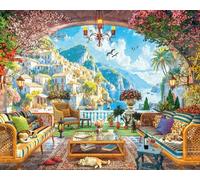 Ceaco - EZ2Hold - Dominic Davison - Mediterranean Terrace View - 1000 Piece Jigsaw Puzzle for Adults - Challenging Puzzle Perfect for Game Nights - Finished Size is 30 x 24