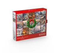 Ceaco - Silver Select - Thomas Kinkade - Winter Collage - 2000 Piece Jigsaw Puzzle for Adults - Challenging Puzzle Perfect for Game Nights - Finished