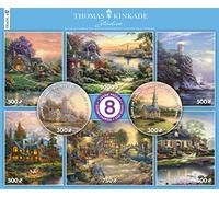 Ceaco - Thomas Kinkade - 8 in 1 Multipack - (2) Round 300 Piece, (4) 550 Piece, (1) 750 Piece (1) 1000Piece Jigsaw Puzzle