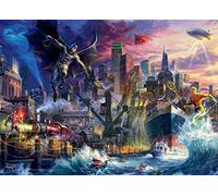 Ceaco - Thomas Kinkade - DC Comics - Justice League Showdown at Gotham Pier - 1000 Piece Jigsaw Puzzle