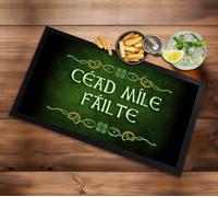 Céad Míle Fáilte Irish welcome St Patricks Day - Runner Mat - Irish pub home bar pub, man cave accessories Mat