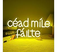 Céad Mile Fáilte LED Neon Sign A Hundred Thousand Welcomes Neon Irish Pub Decoration lrish Welcome light Entryway Decor Welcome Decor for Home Bar, Man Cave & St. Patrick's Day Housewaming Gift