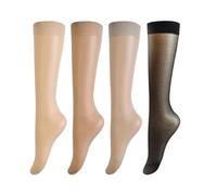 CEAeis Invisible, Slip-resistant Crystal Silk Socks, Sheer Knee High Stockings, Summer Ultra-thin Sheer Socks for Women (4 pairs,one size)