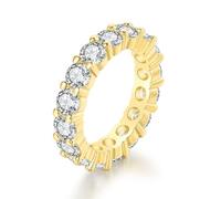 CEAeis Lymphatic Magnetic Therapy Diamond Ring, Magnetic Lymphatic Therapy Titanium Ion Moissanite Diamond Ring, Women's Magnetic Ring (Gold,10)