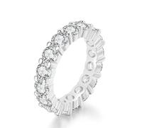 CEAeis Lymphatic Magnetic Therapy Titanium Ion Moissanite Diamond Ring, Women's Magnetic Ring (Silver, 5)