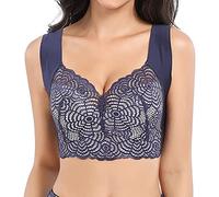 CEAeis PrettyHealth Lymphvity Detoxification and Shaping & Powerful Lifting Bra, Lace Wireless Bra for Women (Blue,4XL)