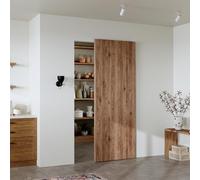 CEAKIAN 32" Concealed Sliding Barn Door Hardware Kit with Soft Close Mechanism for 24in Passage Opening, Hidden Sliding Door Hardware, Trackless Rail, Wall Mount