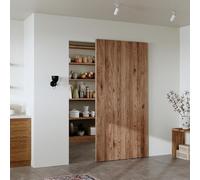 CEAKIAN 42" Concealed Sliding Barn Door Hardware Kit with Soft Close Mechanism for 34in Passage Opening, Hidden Sliding Door Hardware, Wall Mount for Interior Wooden Door (NO Door)