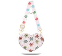 CEALXHENY Christmas Purse for Women Beaded Xmas Tree Reindeer Snowflake Bell Crossbody Shoulder Bag Christmas Accessories, Multicolor, Style K