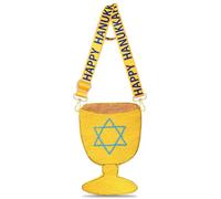 CEALXHENY Hanukkah Purse for Women Beaded Star of David Menorah Dreidel Crossbody Shoulder Bag Hanukkah Accessories Outfits, Blue White
