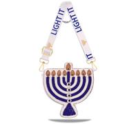 CEALXHENY Hanukkah Purse for Women Beaded Star of David Menorah Dreidel Crossbody Shoulder Bag Hanukkah Accessories Outfits, Blue White, Style C