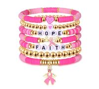 CEALXHENY Heishi Bracelets for Women Clay Beaded Stretch Bracelets Stackable Friendship Bracelet Set Summer Beach Accessories Outfits Jewelry Gifts, L, no gemstone