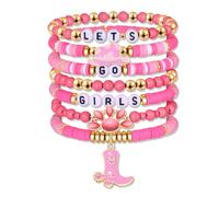 CEALXHENY Heishi Bracelets for Women Clay Beaded Stretch Bracelets Stackable Friendship Bracelet Set Summer Beach Accessories Outfits Jewelry Gifts, L, no gemstone