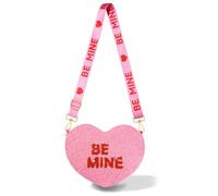 CEALXHENY Valentine’s Day Heart Purse for Women Girls Red Pink Beaded Heart Crossbody Bag LOVE XOXO Heart Shoulder Bag Gifts, Pink