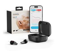 Cearvol Nano 2 In-Ear Hearing Amplifiers, App & Case Control, Midnight | 3 Sound Profiles, No Bluetooth Music or Calls, App + Case Control, AI Noise Filtering, 50-Hour Battery, Compact In-Ear Fit
