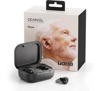 Cearvol-Nano Hearing Amplifiers with All-in-One Charging Case Control Rechargeable Whisle-Free Experience Noise Reduction for Seniors Adults Discreet Mini ITC Design, Midnight