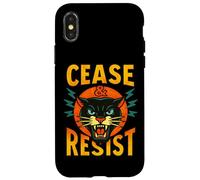 Cease and Resist Panther Rebellion Statement Graphic Case for iPhone X/XS