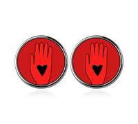 Ceasefire Pin Round Ceasefire Button Pins Pray for Peace Sign Pins Red Hand Badge Stop War Enamel Pin Pray for Peace Gifts, Metal, no gemstone