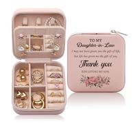 CEASQVAA Daughter in Law Gifts from Mother in Law Jewelry Box, Birthday Christmas Mother's Day Wedding Gift for Daughter in Law, Thank You for Loving My Son Jewelry Case