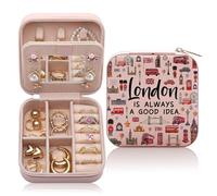 CEASQVAA London Travel Gift Jewelry Box for Women, London Lover Souvenirs Gifts, London City Themed Gifts for Traveller Women Friends, London Trip Gift Travel Small Travel Jewelry Case Organizer