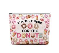 CEASQVAA Makeup Cosmetic Bag for Womeng Coworker Birthday Gift Makeup Bag Gift for Colleague Friend, donuts