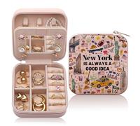 CEASQVAA New York Travel Souvenirs Gift Jewelry Box, Welcome to New York City Themed Gifts for Traveller Women Friends, I Love NYC Travel Trip Favors Jewelry Case Organizer