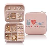 CEASQVAA Swimming Gifts for Women Jewelry Box, Swimming Team Gifts Swim Coach Teacher Gifts for Female, Swim Jewelry Case Organizer for Swimmers Accessories Stuff