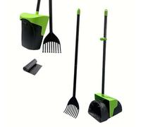 Ceasyde Pooper Scooper Swivel Bin & Rake with 20 Waste Bags, Long Handle Dog Poop Scooper with Lid for Large Medium Small Dogs Easy to Clean Pet Waste Useon Yard, Grass, Dirt or Gravel