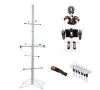 Ceaz Hockey Equipment Drying Rack - Metal Tree Dryer Stand Organizer - to Dry and Store Adult and Child Sports Gear - Includes Skate Sharpening Tool and 6 Hanging Clips