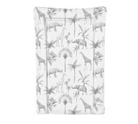 Ceba Deluxe Unisex Baby Waterproof Changing Mat With Raised Edges Monochrome Safari Animals