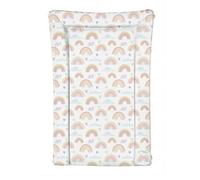 Ceba Deluxe Unisex Baby Waterproof Changing Mat With Raised Edges, Unique Pink Rainbows