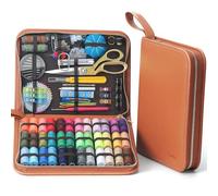 Cebelo Large Sewing Kit for Adults: 2-Year Supply for Home Mending (Brown)