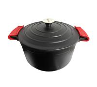 CEBESU Cast Iron Braiser With Lid Black Ø 24 cm 4.2 L Nonstick