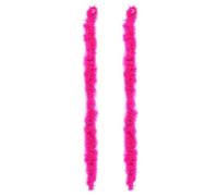 Ceboic 2 Pcs Colorful Feather Boas, 6.6ft Long Fluffy Feather Boa Fancy Dress Accessories for Women Girls Dancing Wedding Party Cosplay Halloween Christmas Carnival (Rose Red)