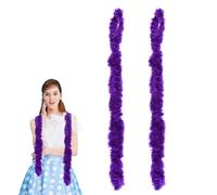 Ceboic 2 Pcs Colorful Feather Boas, 6.6ft Long Fluffy Feather Boa Fancy Dress Accessories for Women Girls Dancing Wedding Party Cosplay Halloween Christmas Carnival (Purple)