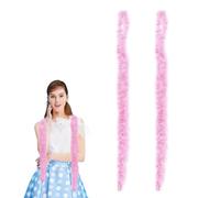 Ceboic 2 Pcs Colorful Feather Boas, 6.6ft Long Fluffy Feather Boa Fancy Dress Accessories for Women Girls Dancing Wedding Party Cosplay Halloween Christmas Carnival (Pink)
