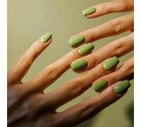 Ceboic 24 Pieces Square Nails for Sticking Short, French Tip Press On Nails Ballerina Acrylic Artificial Nails, Full Cover Artificial Nails, Fake Nails, Reusable Fingernails for Sticking (Avocado