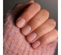 Ceboic 24Pcs False Nails Short Square, Nude Pink Glossy Press on Nails, Natural Removable Artificial Fake Nails in 12 Sizes, Solid Color Acrylic Full Cover Stick on Nail for Women Girls DIY Manicure