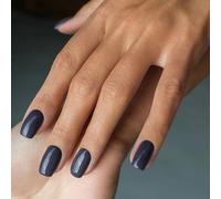 Ceboic 24Pcs French False Nails, Short Square Navy Blue Press on Nails in 12 Sizes, Reusable Acrylic Full Cover Stick on Nails, Pure Color Artificial Glue on Nail for Women and Girls